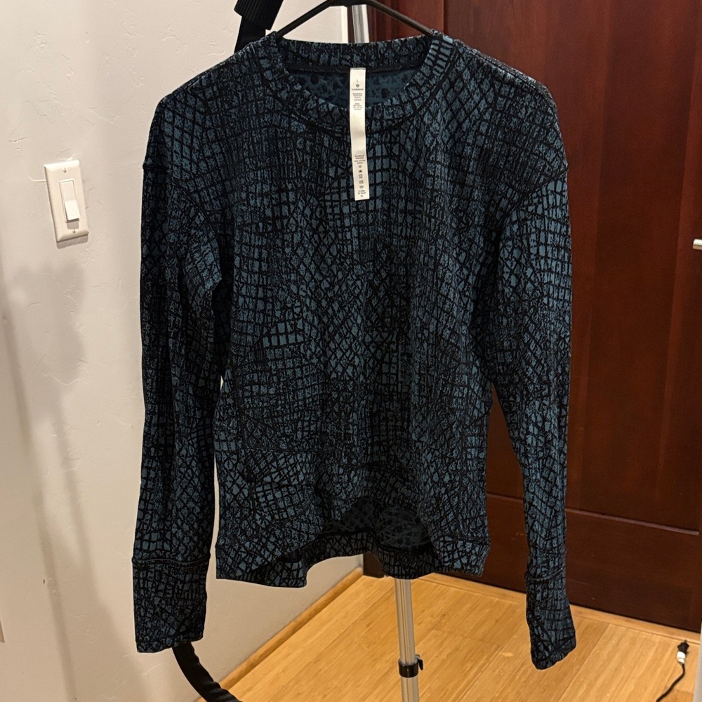 lululemon athletica Dark Teal Textured Crewneck Top